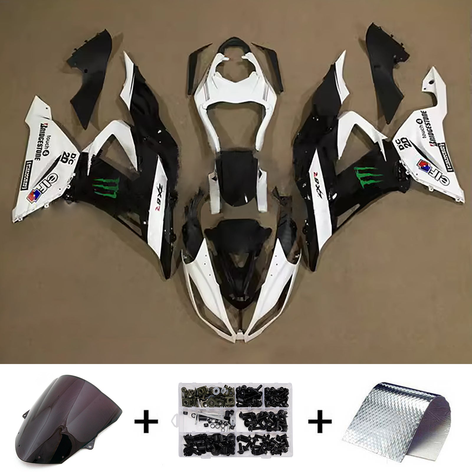 Injection Fairing Kit Bodywork Plastic ABS fit For Kawasaki ZX6R 636 2013-2018