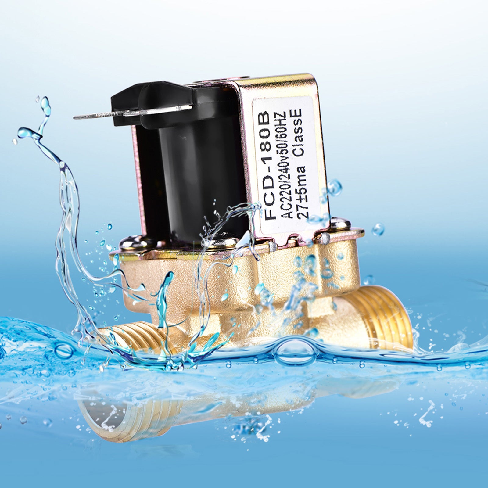 1/2" Électrovanne électrique en laiton normalement fermée AC 220 V pour le contrôle de l'eau