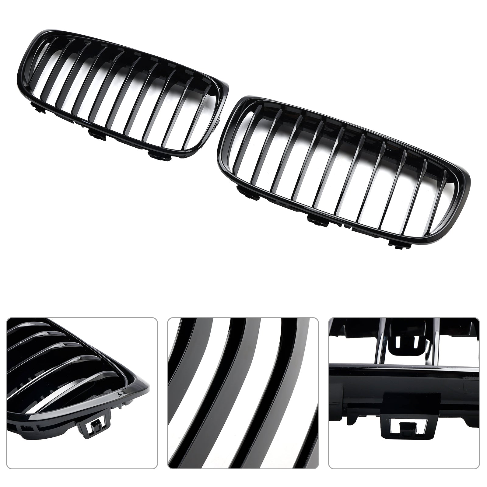 Gloss Black Front Grille Grill Fit BMW 2 série Gran Tourer F45 F46 2015-2018