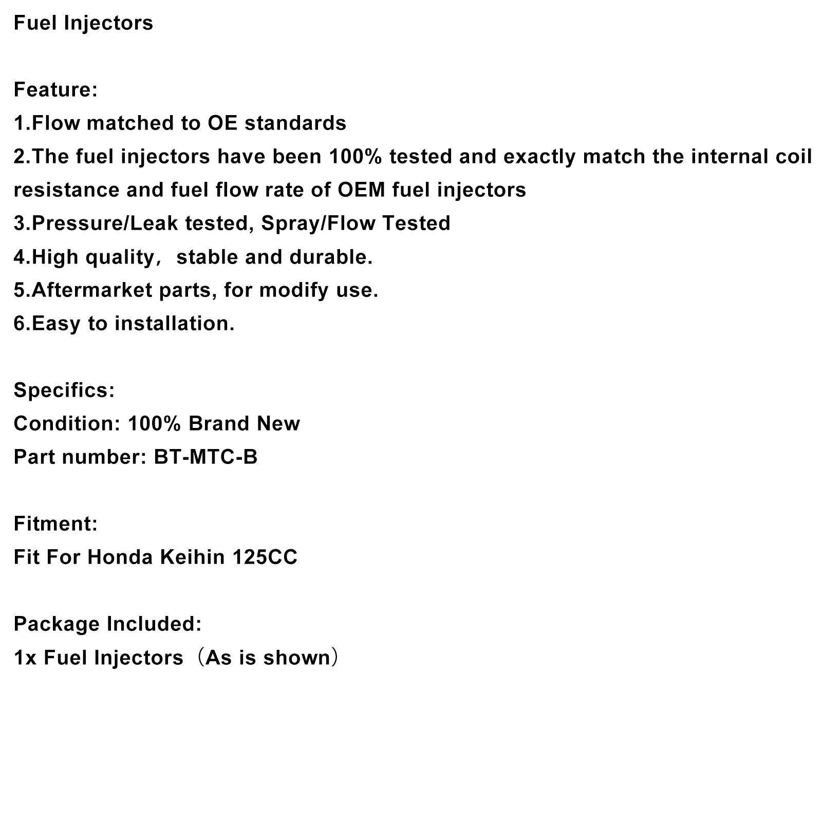 Iniciales de carburador BT-MTC-B para Honda Keihin 125CC