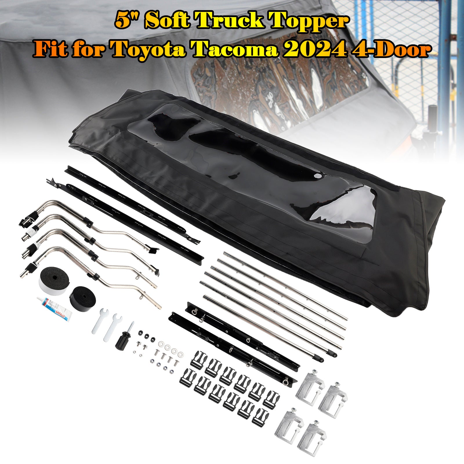 2024 Toyota Tacoma 4-dörr 5ft mjuk lastbils topper