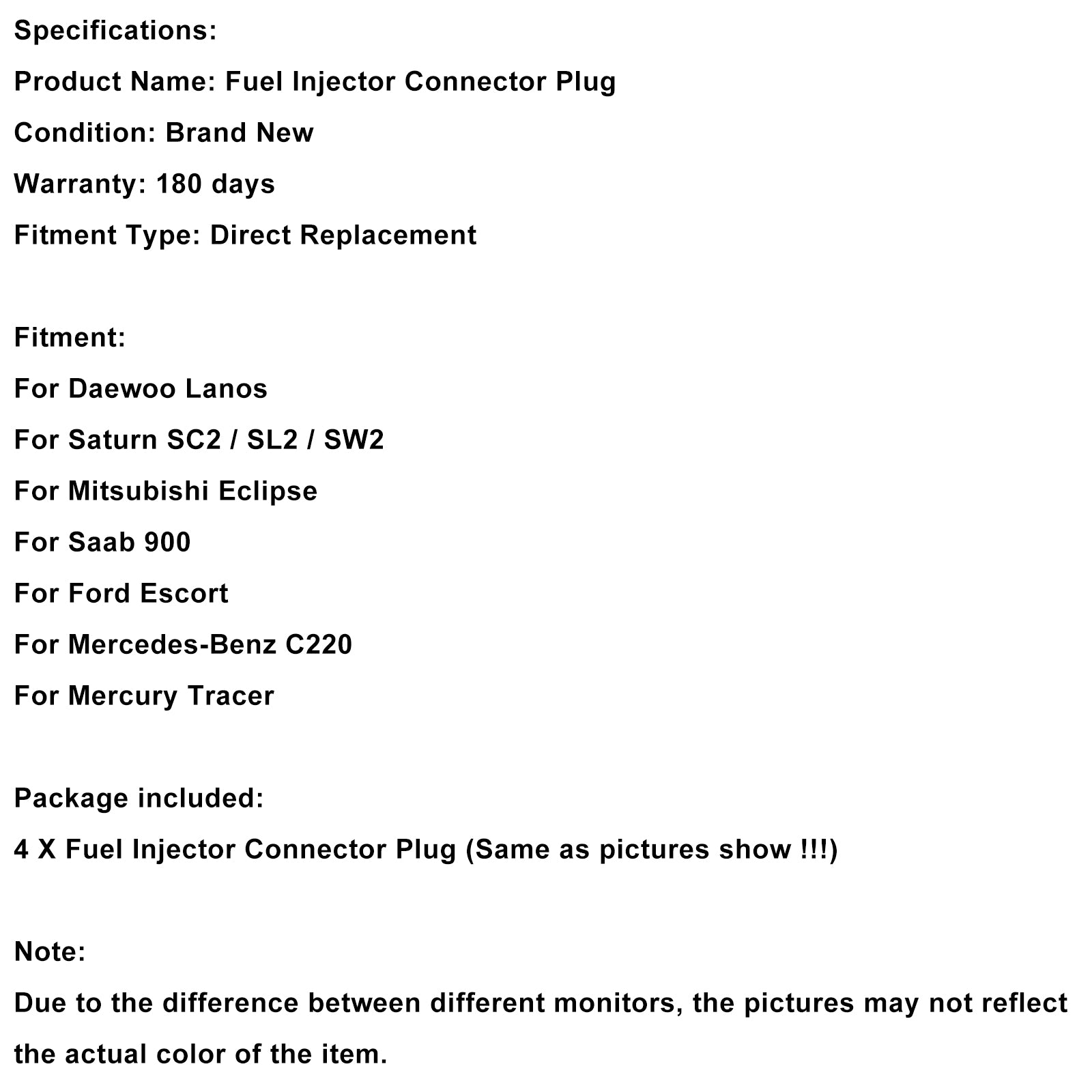 4-EV1 Injecteur de carburant Connecteur Plug Clip Pig tail