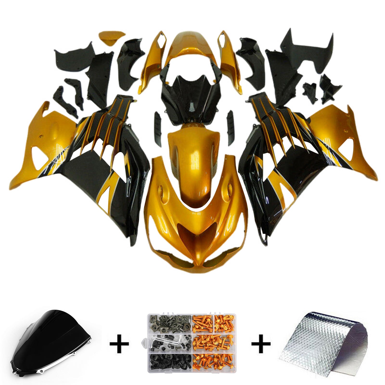 2012-2025 Kawasaki ZX14R Kit de carénage d'injection carrosserie plastique ABS #104