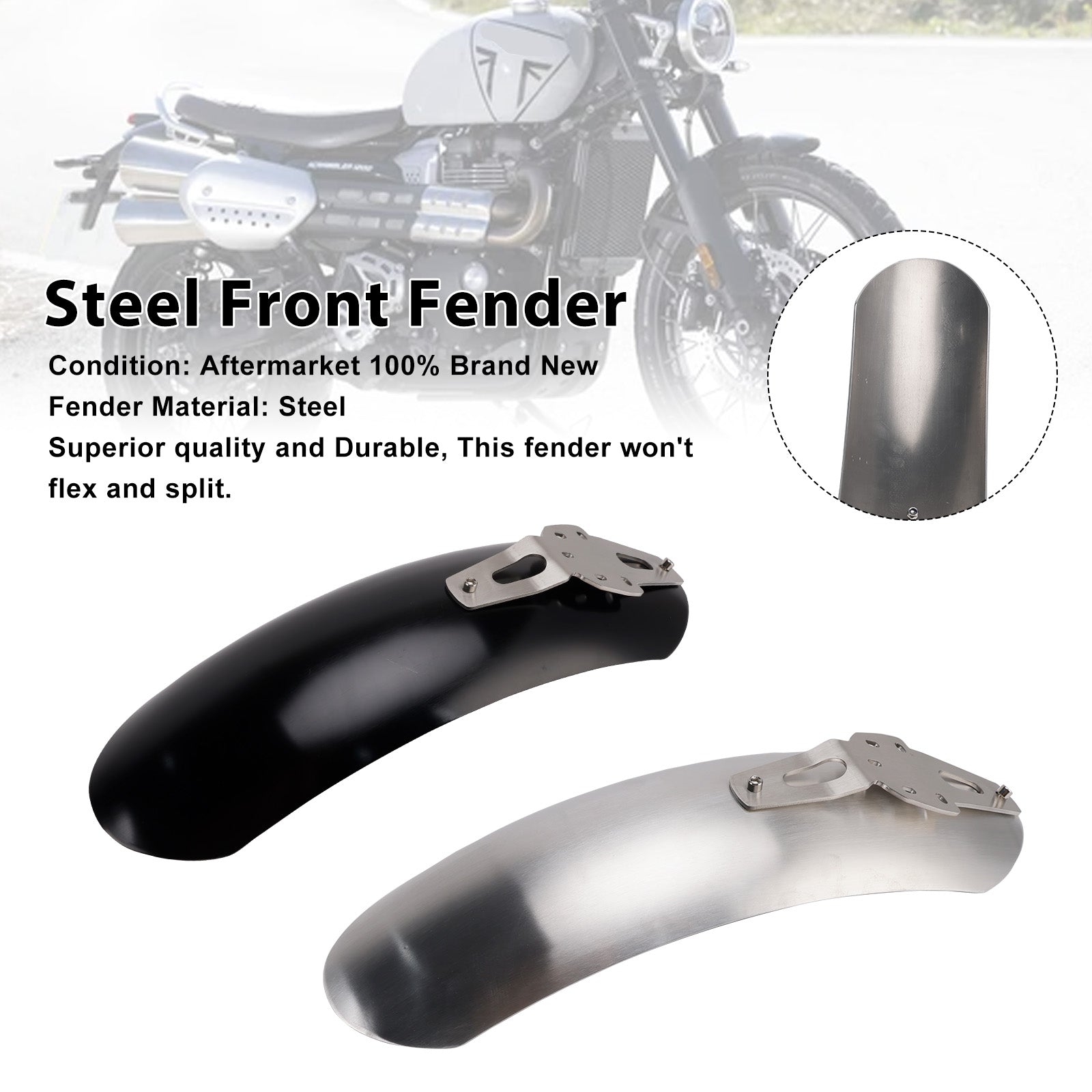 Steel Front Fender Mudguard For Scrambler 1200X 1200XC 1200XE 2019-2025