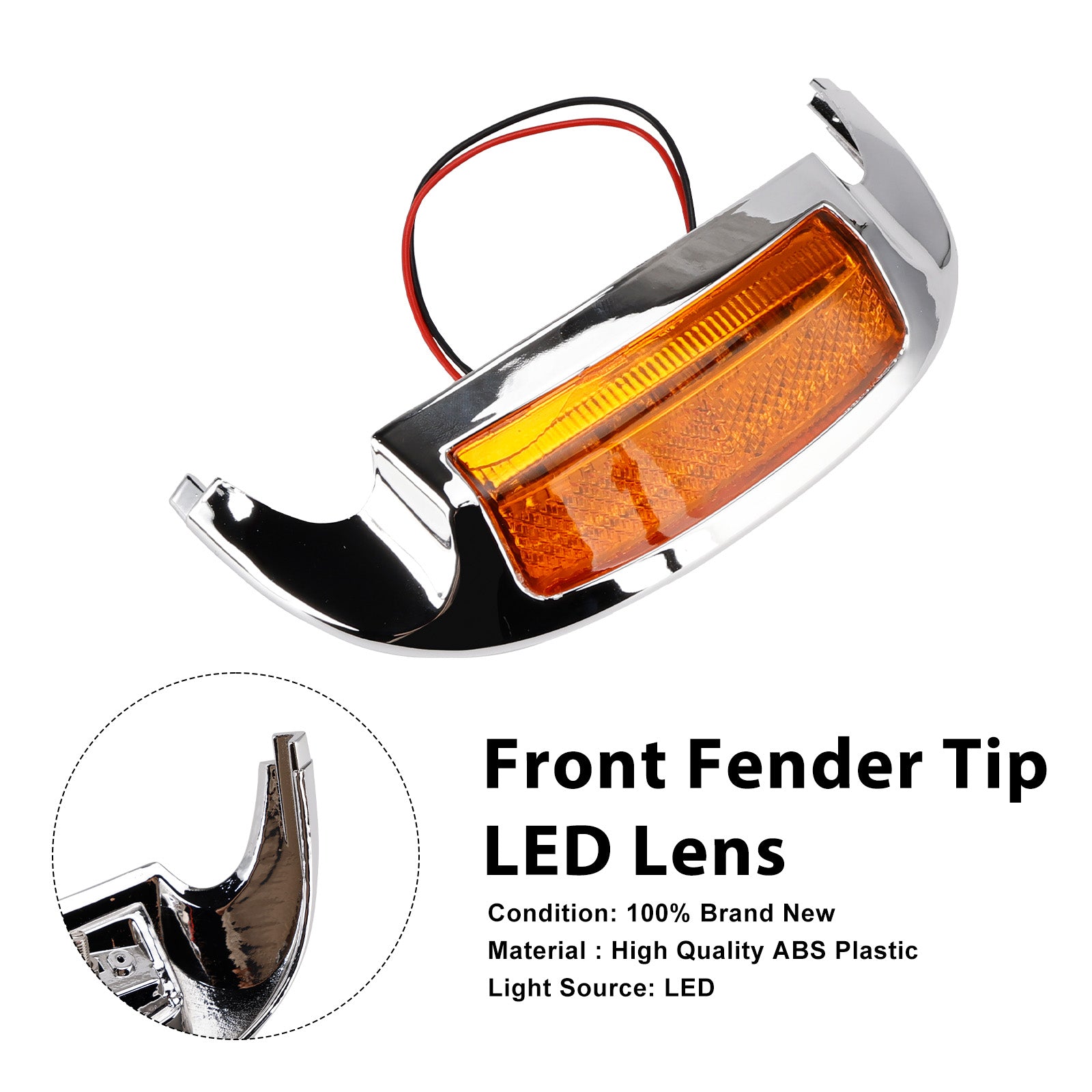 Front Fender Tip LED Lens Fit For Electra Glide Ultra Limited Low 2014-2023