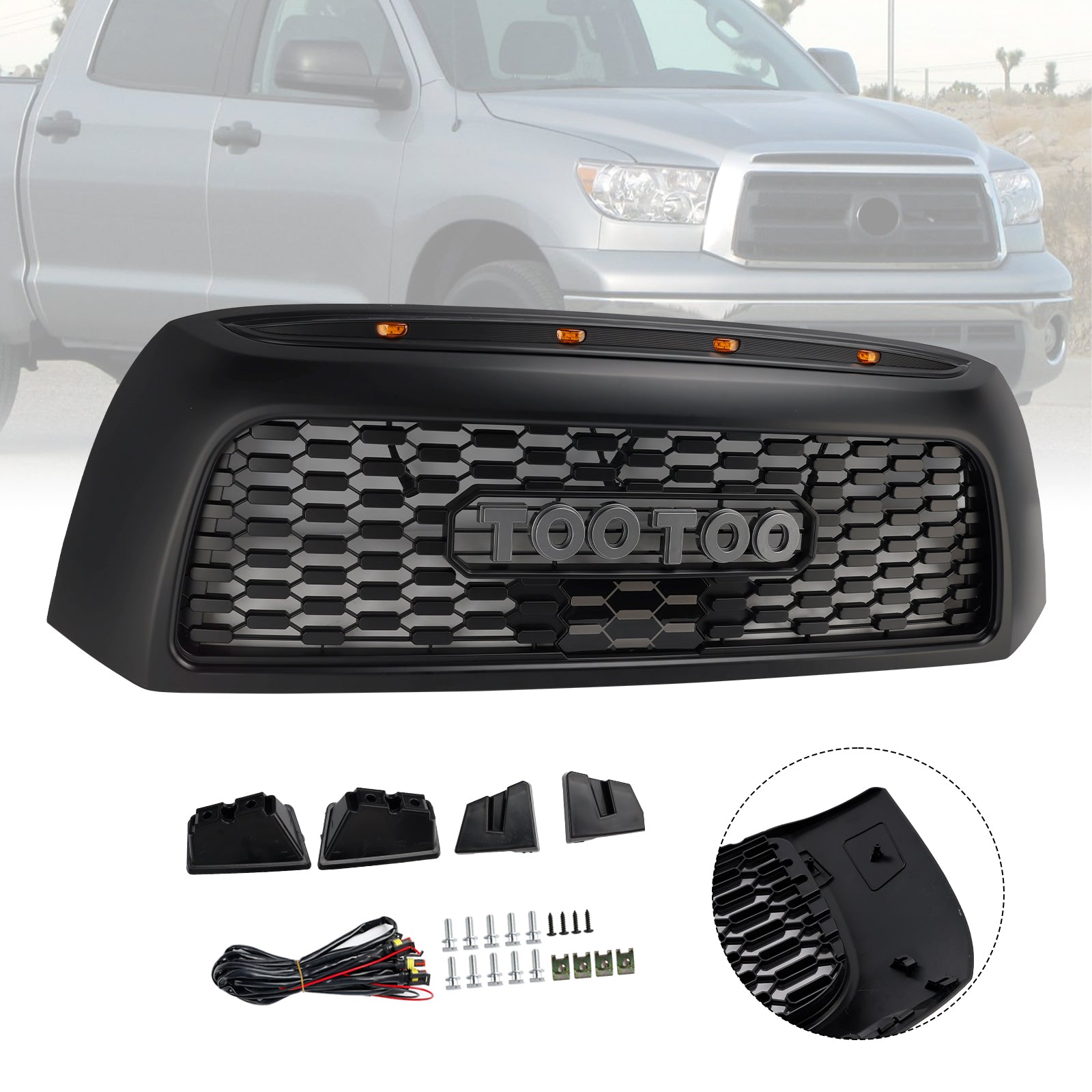Honeycomb Front Bumper Grill Grille Fit Toyota Tundra 2006-2009 TRD PRO Black