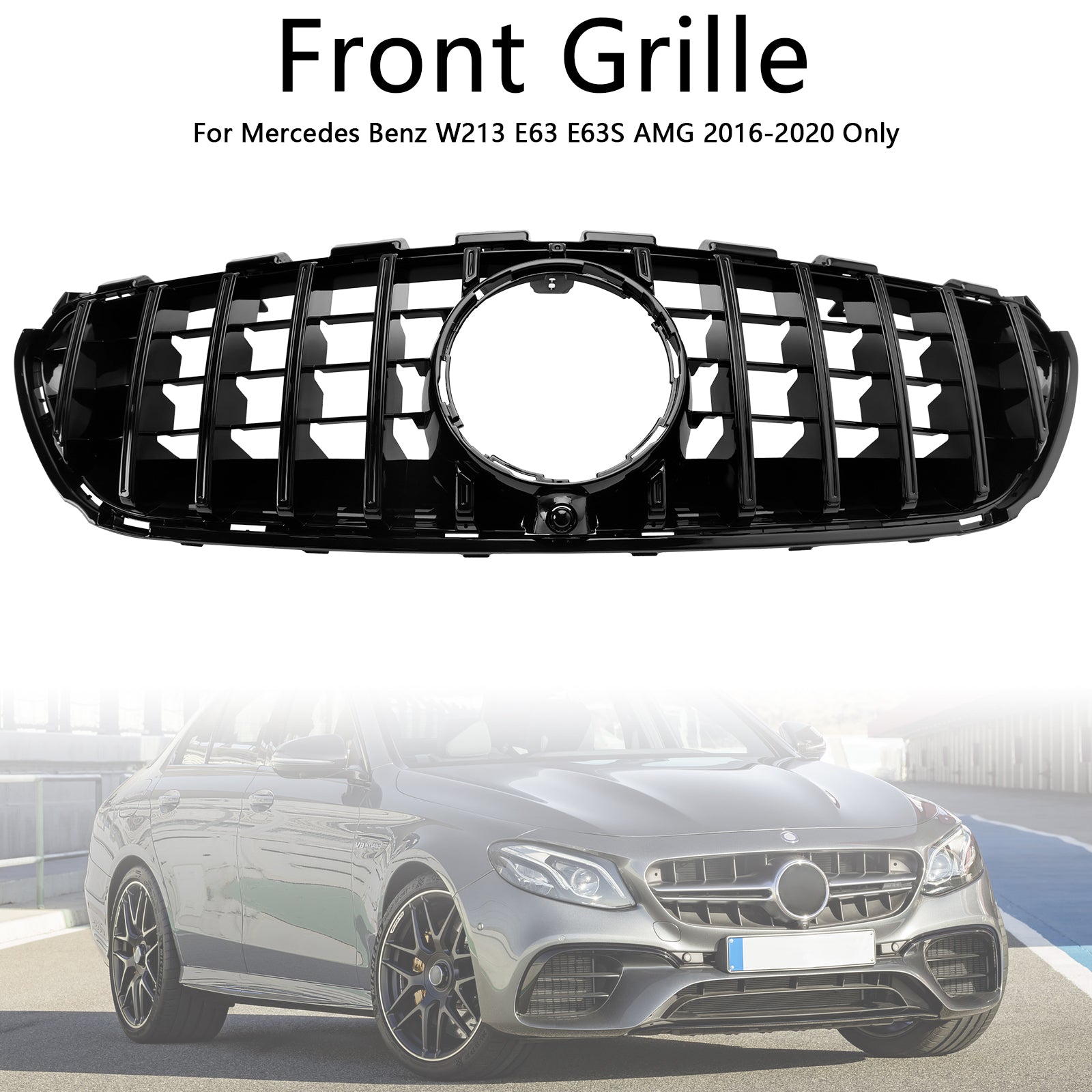 2016 2017 2018 2019 2020 Mercedes-Benz W213 E63 E63S AMG Kun støtfangergrill foran