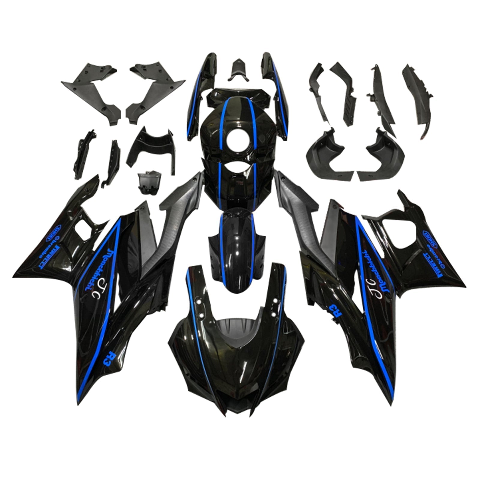 2019-2021 Yamaha YZF-R3 R25 Kit de carénage Kit de carrosserie en plastique Abs