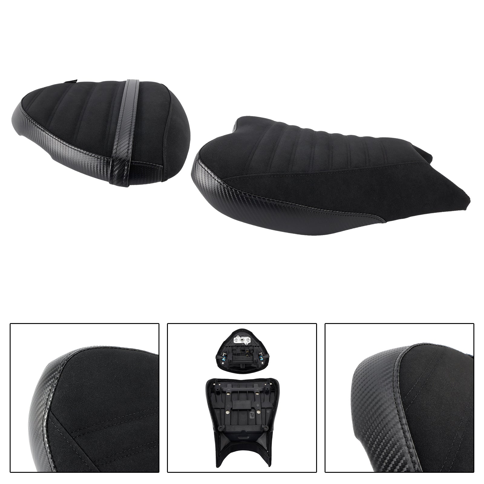 Lower Front W/ Rear Seat Driver Pillion Black1 For Suzuki Hayabusa 1300 22-24