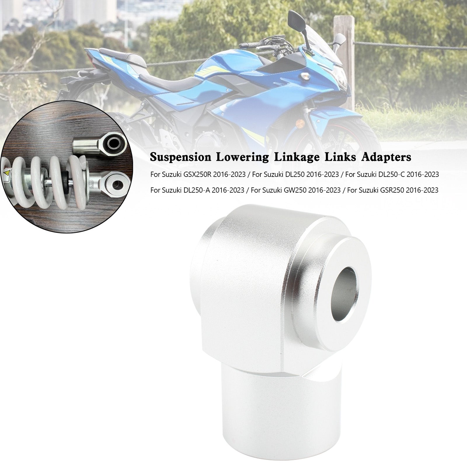 Suzuki GSR250R DL250 GW250 Sada znížených závesov pre GSX250R, strieborná