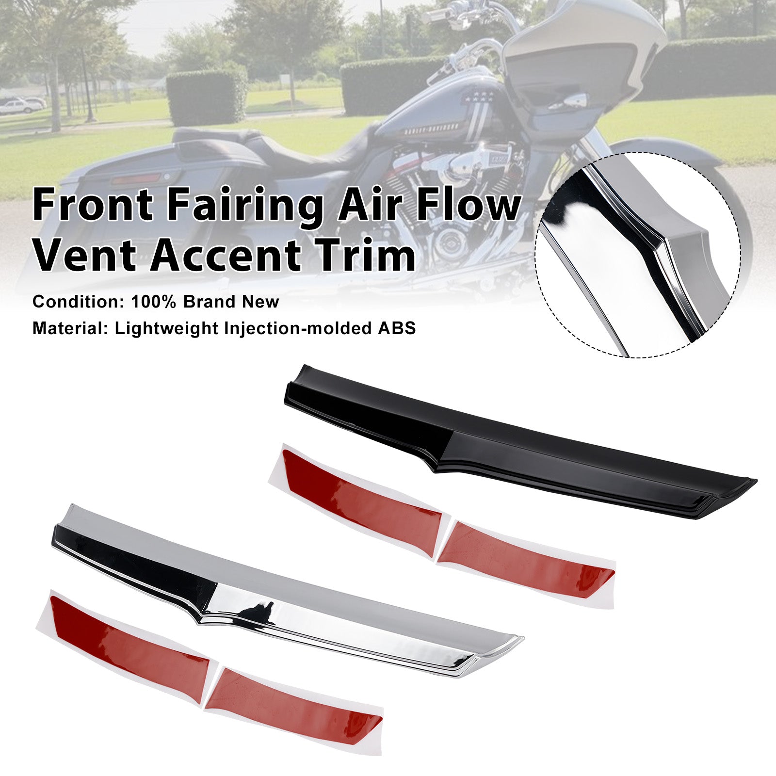 Front Fairing Air Flow Vent Accent Trim For Road Glide FLTRX 2015-Up