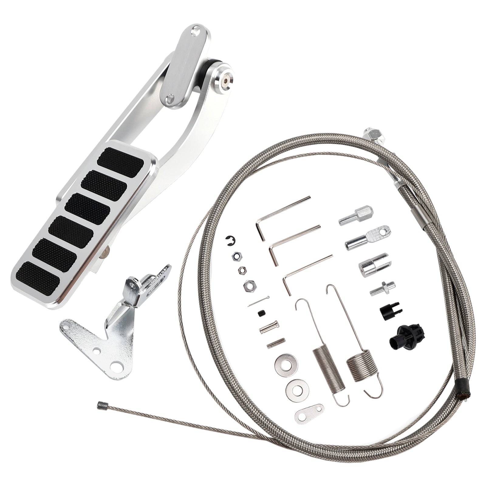 Universal Street Hot Rod Aluminium Gaspedal 24" Gasvajer i rostfritt stål & Fjäderset