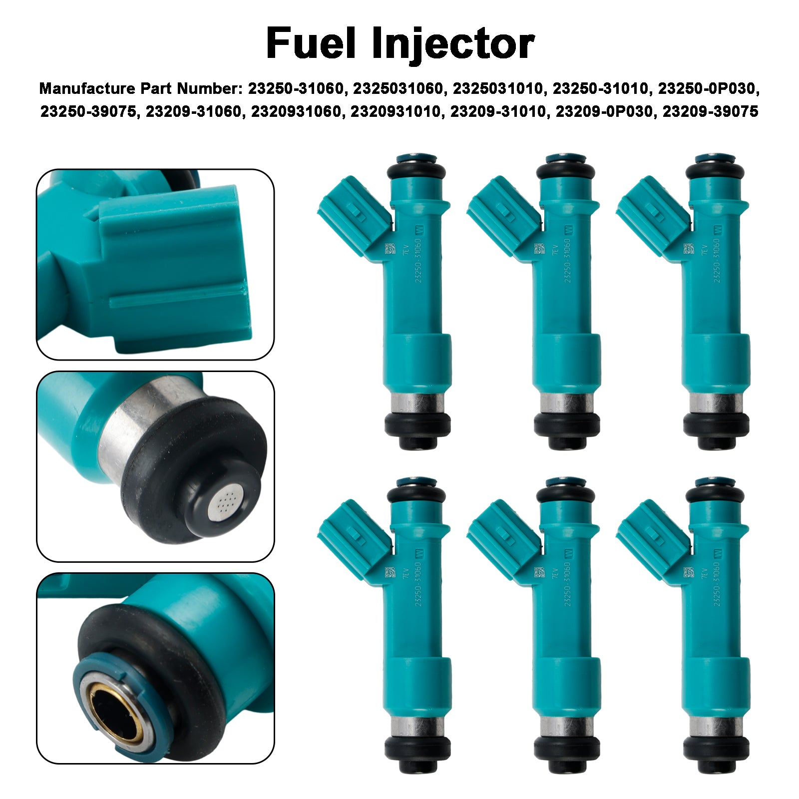 6PCS Fuel Injector 23250-31060 FIT Toyota Tacoma 4Runner FJ Cruiser 23250-31010