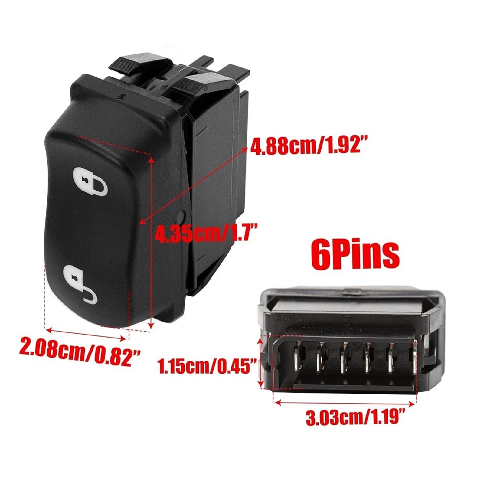 1609211pkg Bouton de commutateur de verrouillage de porte d'alimentation pour le camion Peterbilt