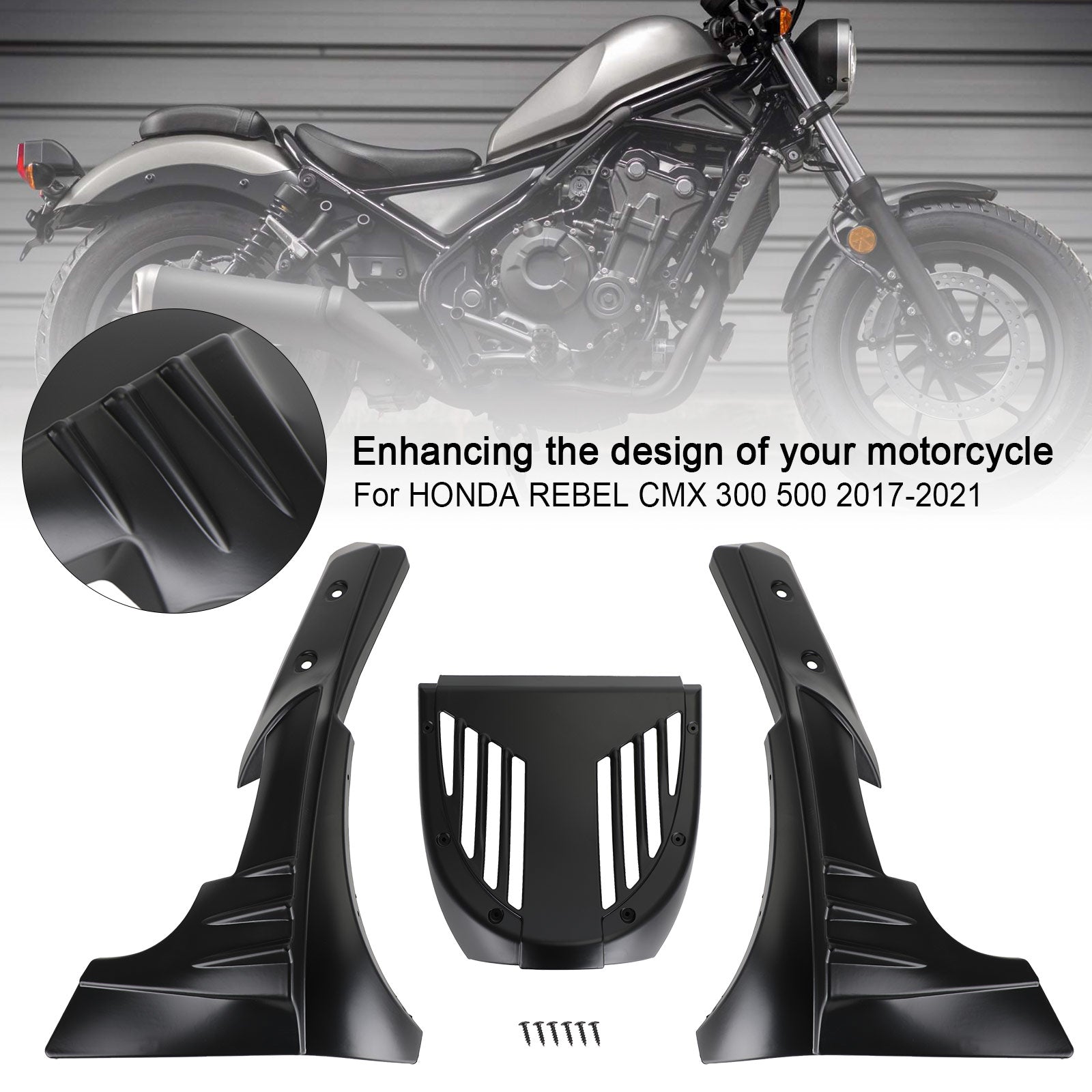 2017-2021 HONDA REBEL CMX 300 500 sous le couvercle de carénage panneau de protection du moteur