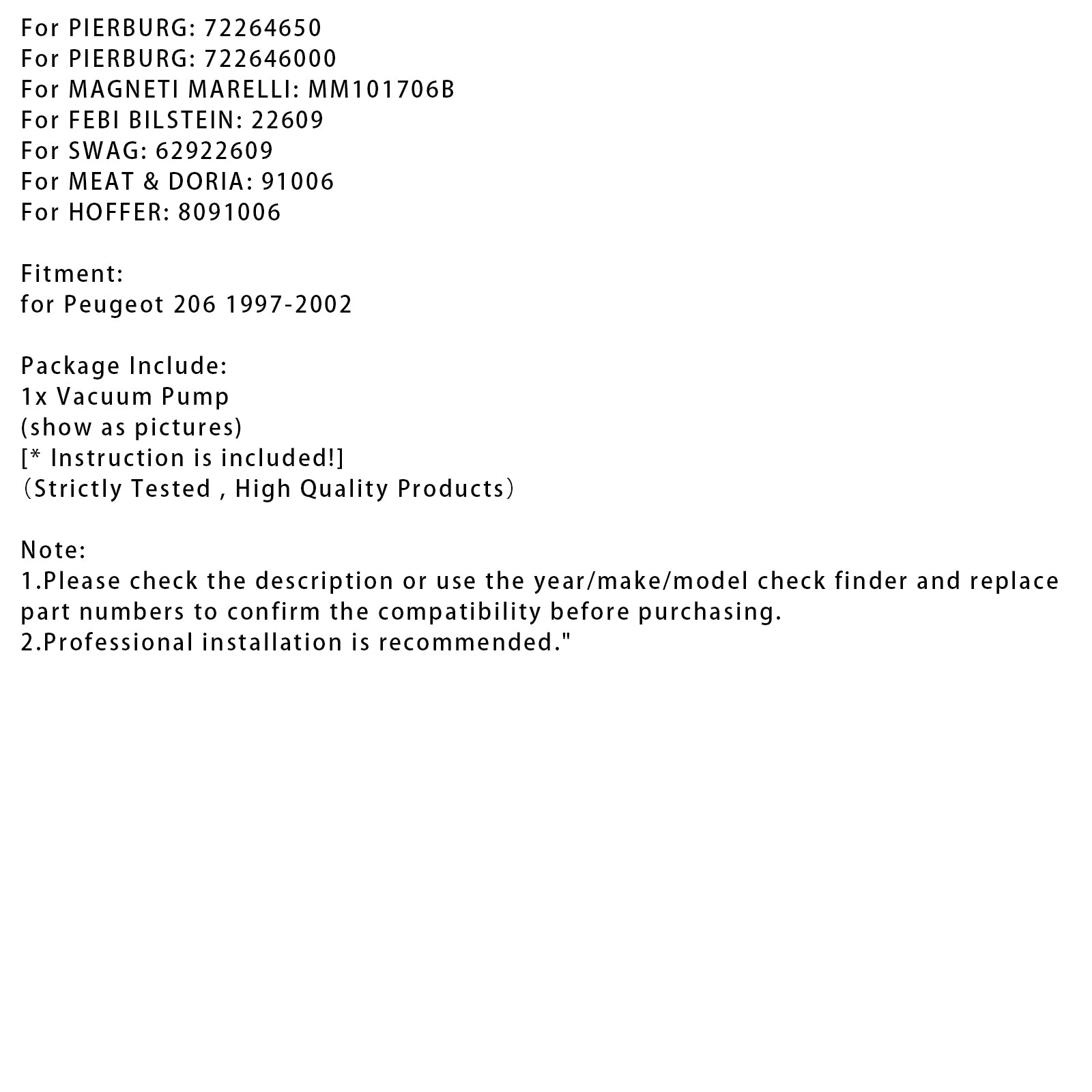 1997-2002 Peugeot 306 1,9d Vakuumpumpe 456542 9630499880