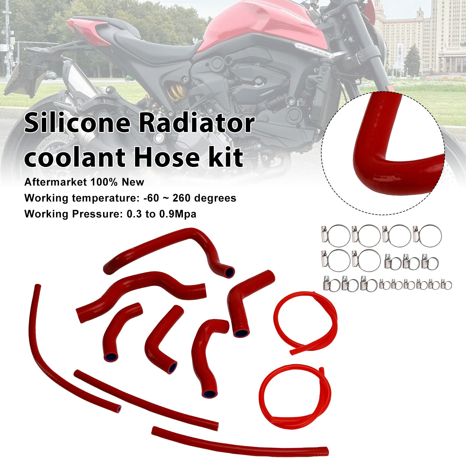 2021-2025 Ducati Monster 937 Silicone Radiator coolant Hose