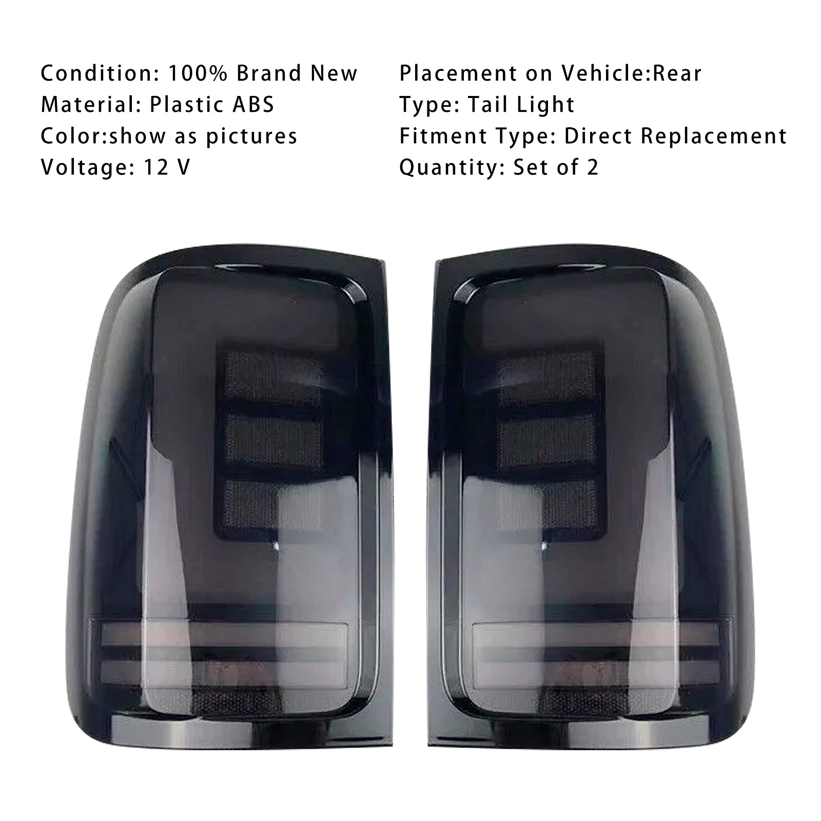 VW Amarok V6 2008-2019 Zadný pravý & Pár ľavých zadných LED svetiel dymových