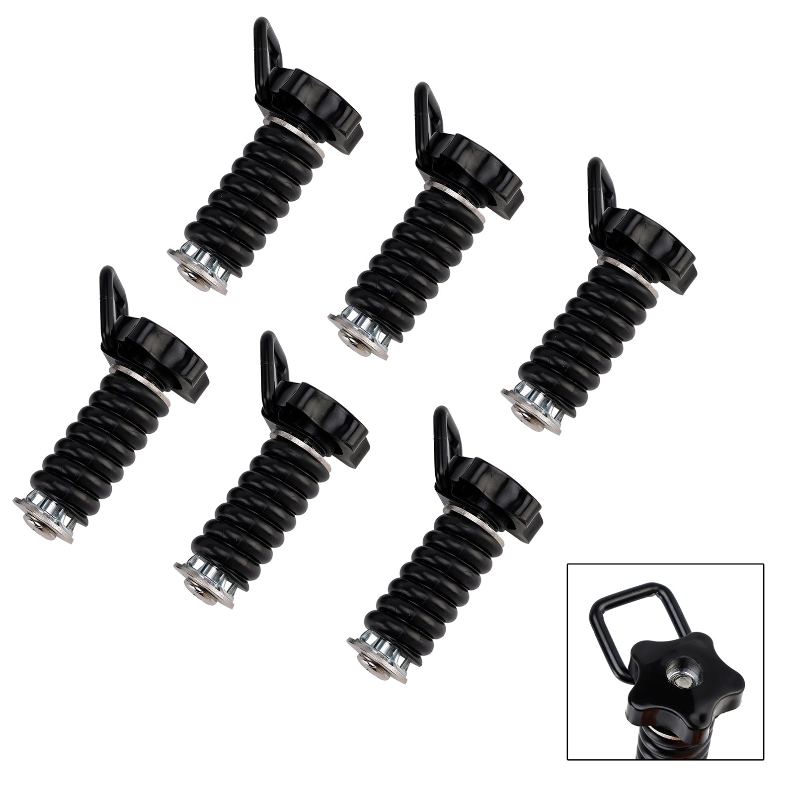 6 Pcs 1 Inch Cargo Anchor Flexible Loop For Polaris Rzr Sportsman Ace 2013-2025