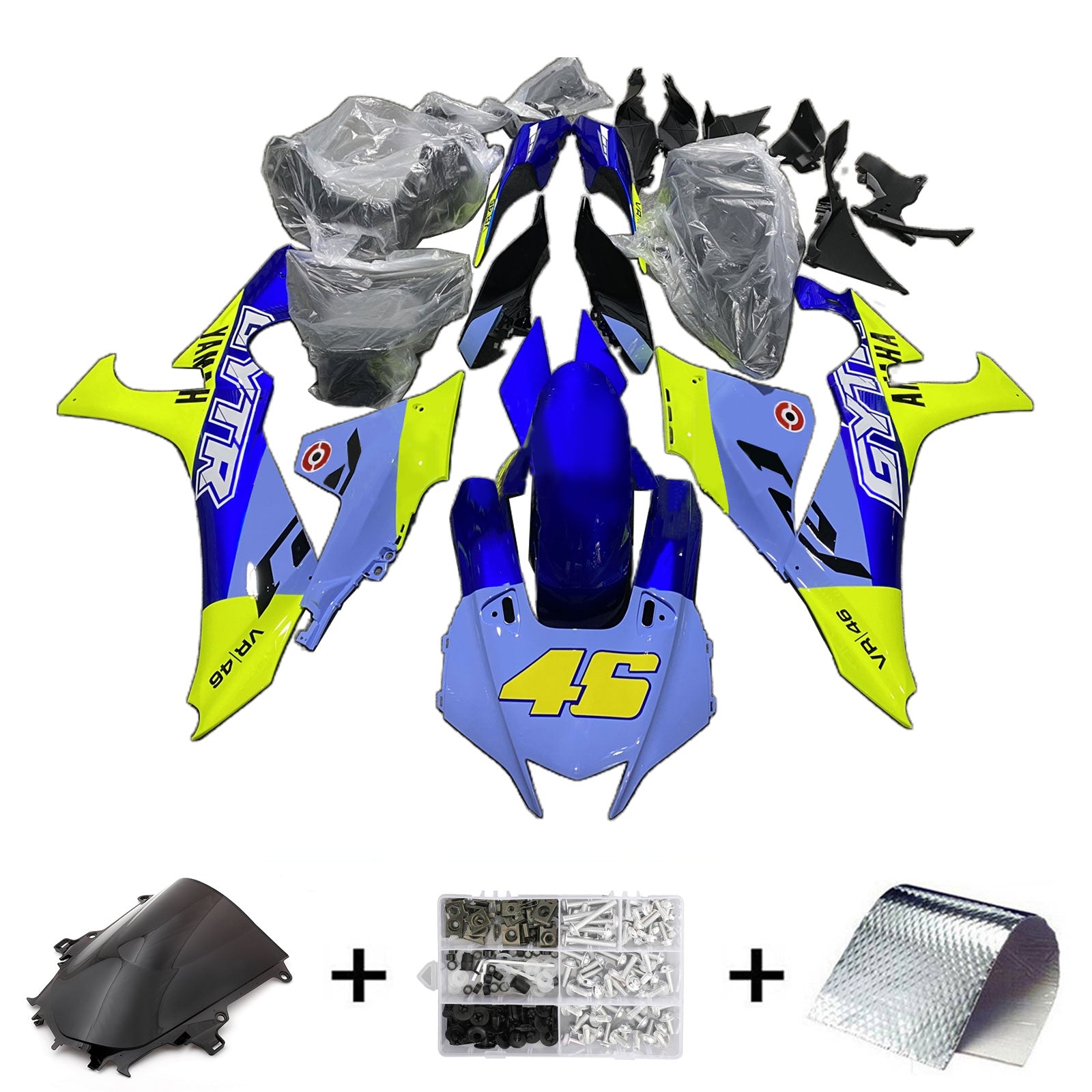 2020-2025 Yamaha Yzf R1 Kit de carénage injection de carrosserie Plastique ABS # 101