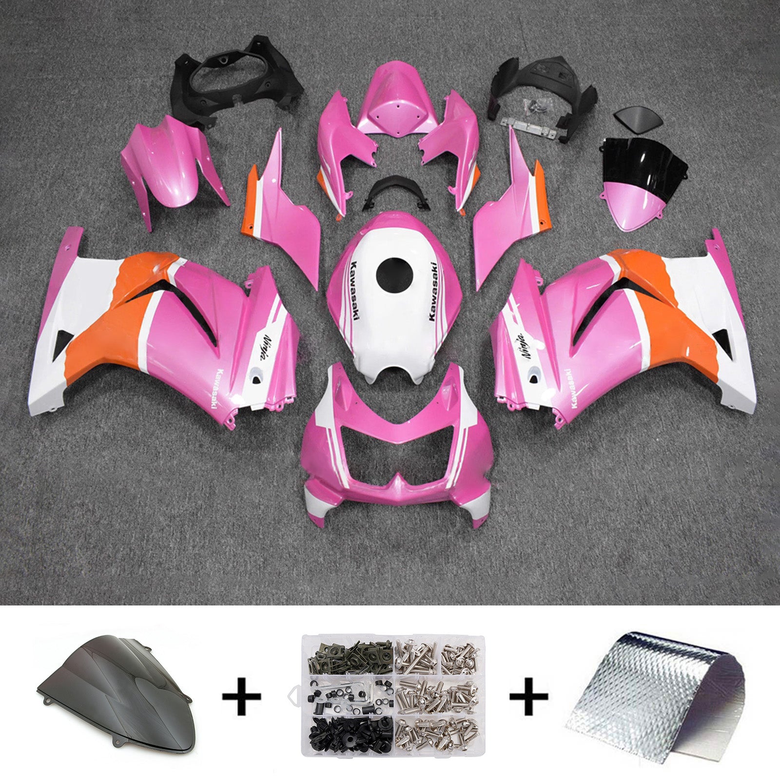 Kit carena iniezione carrozzeria in plastica ABS adatta per Kawasaki EX250 Ninja250R 2008-2012