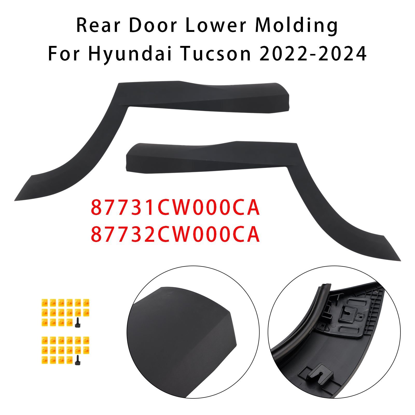 2022-2024 Hyundai Tucson Rear Left+Right Side Door Lower Molding 87731-CW000-CA
