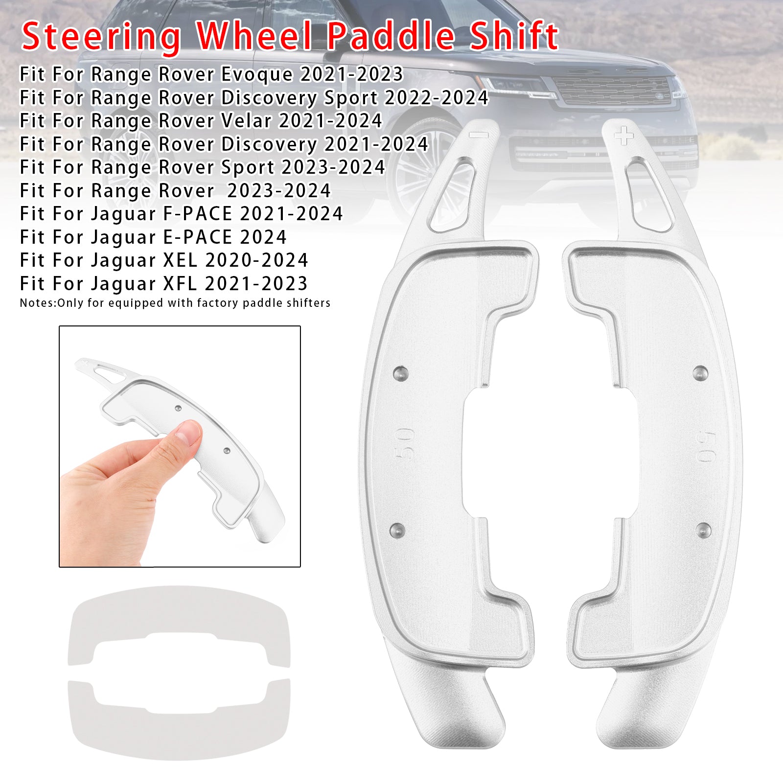 Stuurwiel paddle shifter uitbreiding geschikt voor Range Rover Jaguar aluminium