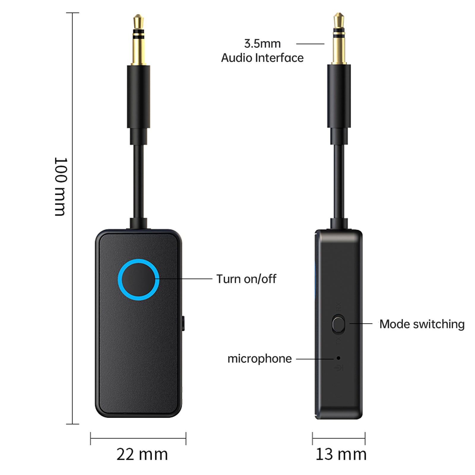 Bluetooth 5.4 Receiver Transmitter 2-in-1 3.5mm Wireless Audio Adapter