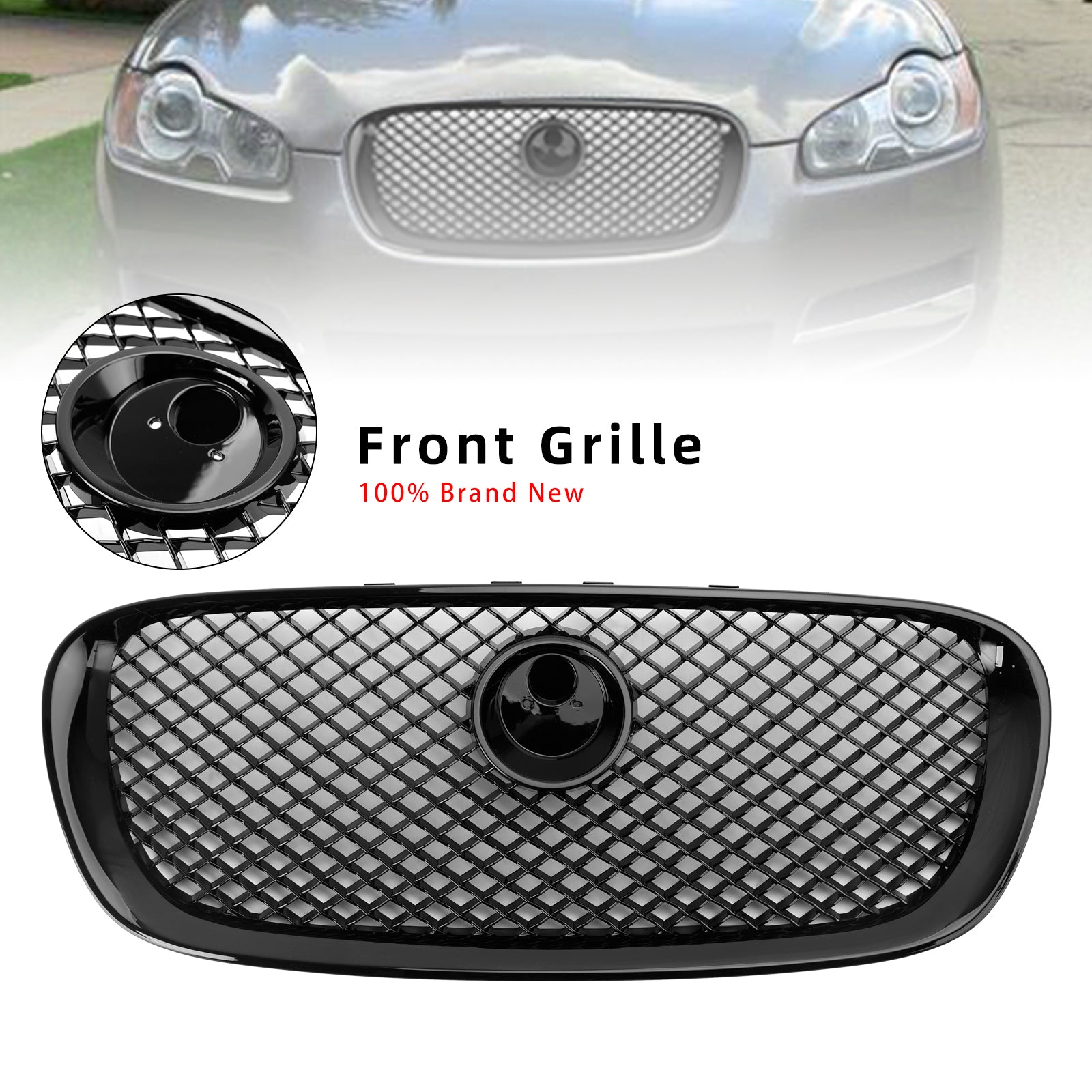 2008 2009 2010 2011 Jaguar XF Pre-Facelift XF-R Style Grille de pare-chocs avant Noir brillant