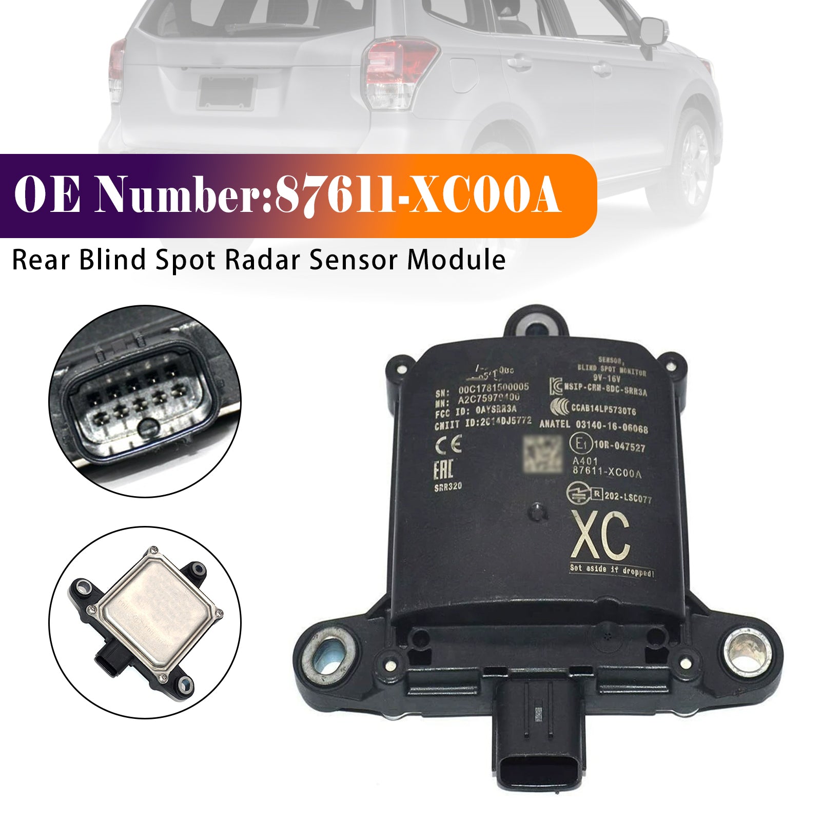 Rear Blind Spot Radar Sensor Module 87611-XC00A For Subaru Forester 2017-2019