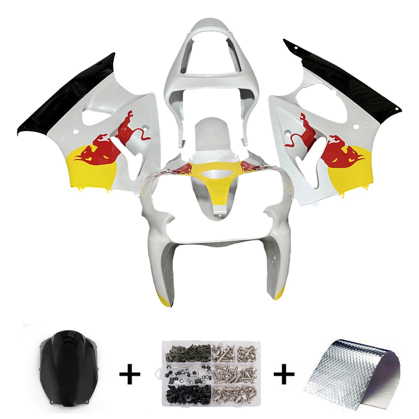 Kit de carénage d'injection de carrosserie pour Kawasaki ZX6R 636 2000-2002 ZZR600 2005-2008