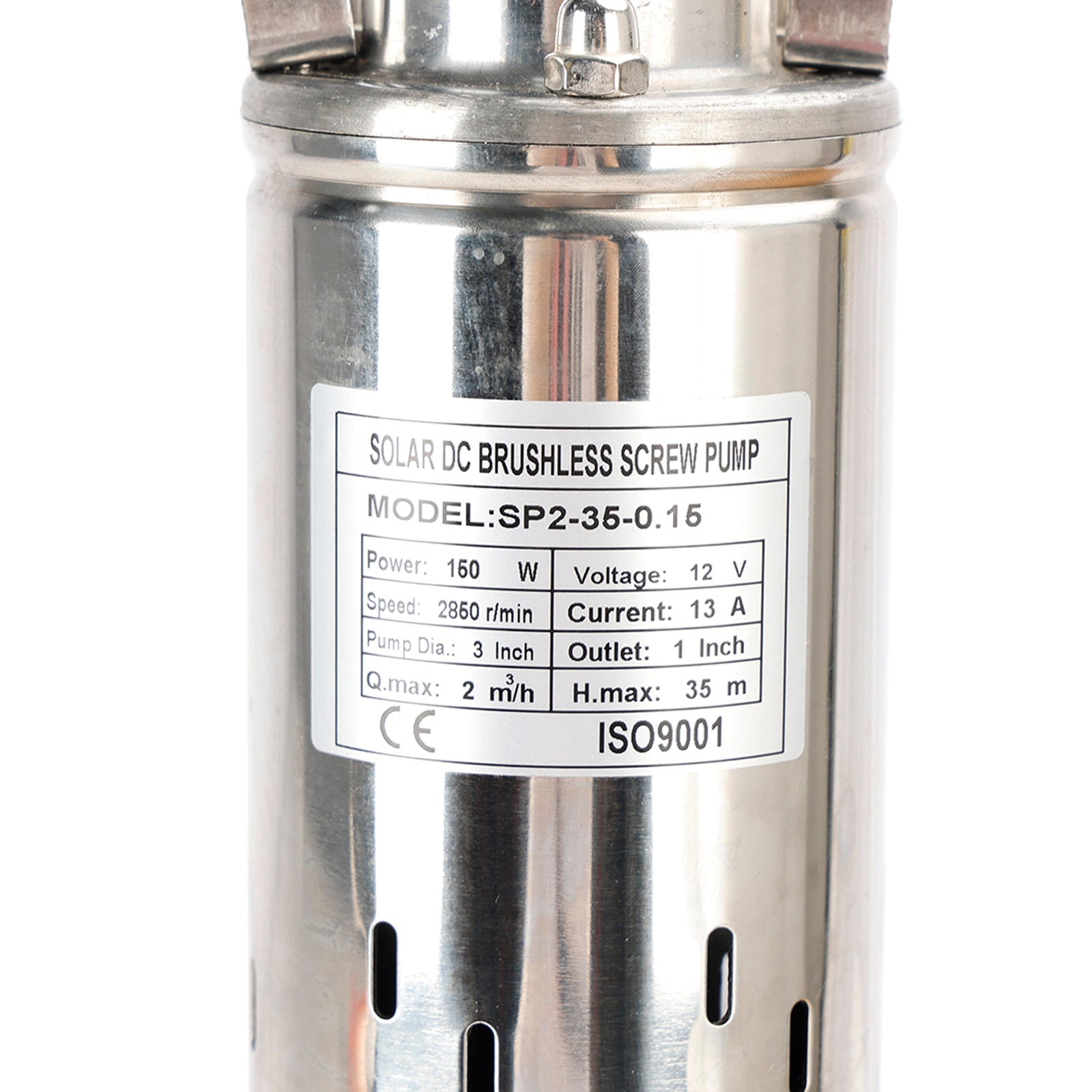 3" Bomba de agua sumergible solar para pozos profundos de 12 V y 150 W con MPPT integrado