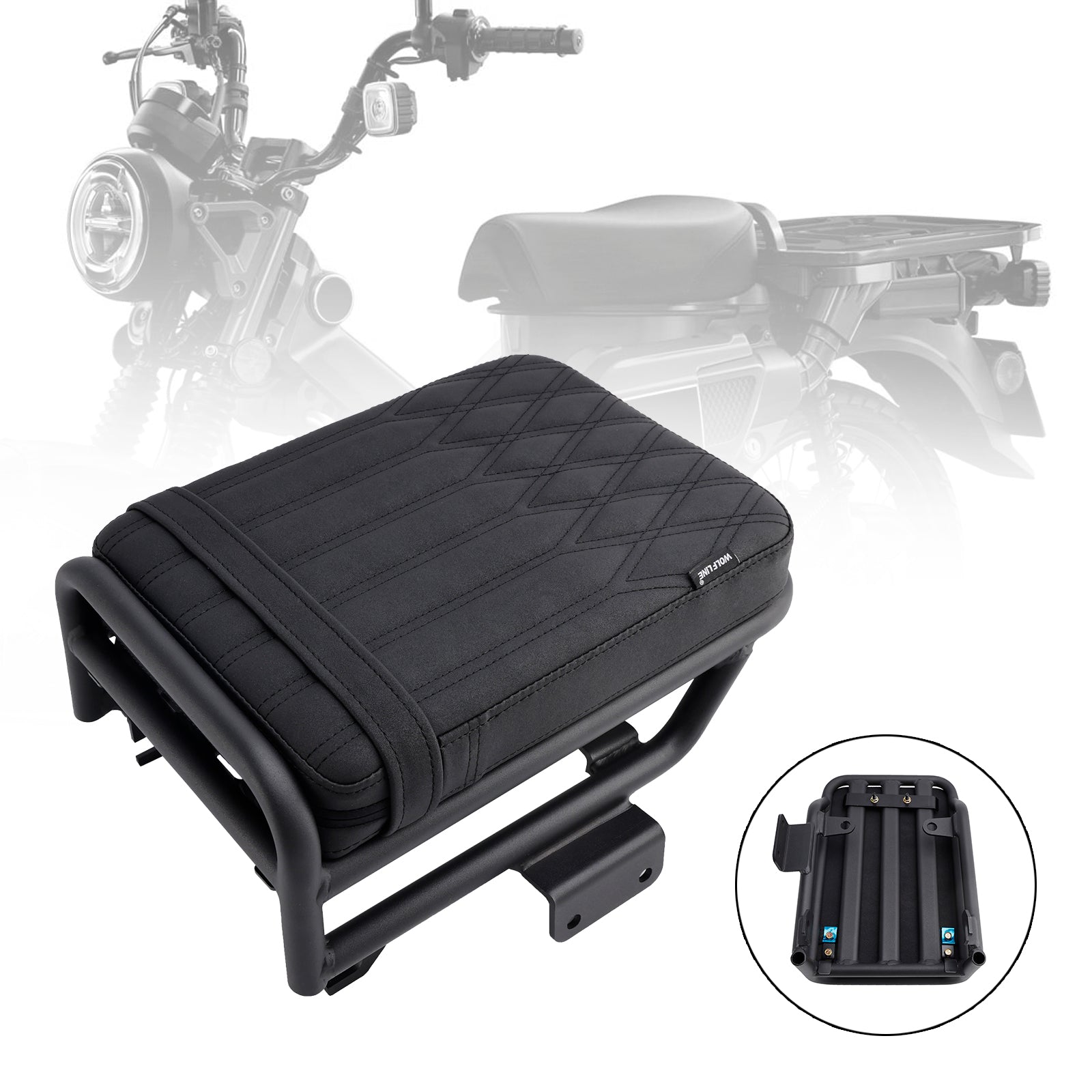 2020-2023 Honda Ct125 Huntercub Rear Passenger Seat Pillion Saddle Flat Blacka