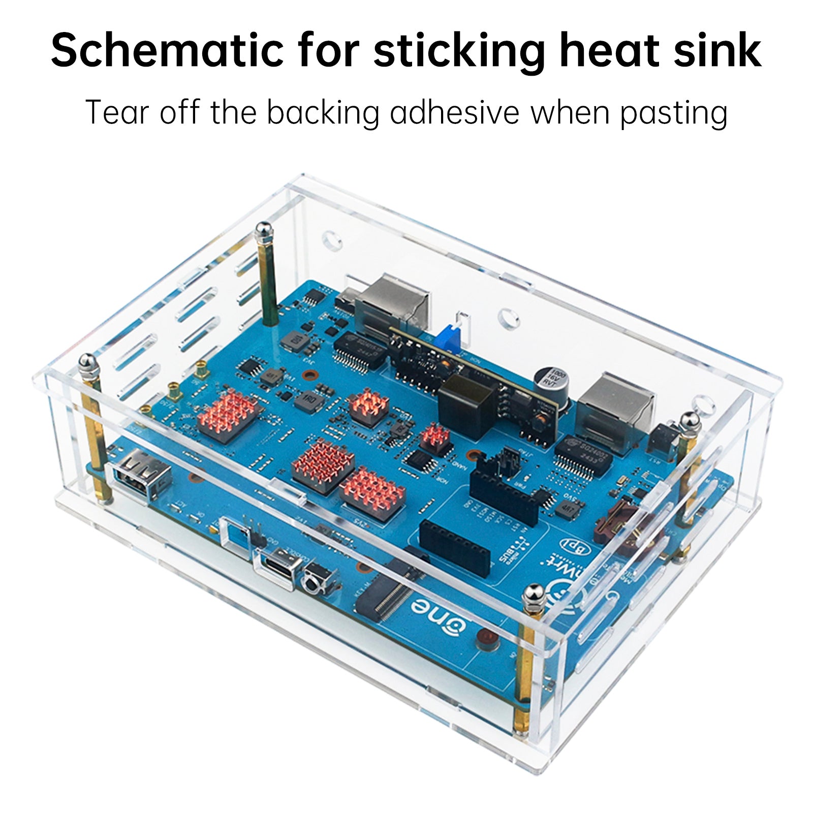 Radiator Banana Pi OpenWrtOne Zuiver koperen koellichaam met zelfklevende CPU-koeler