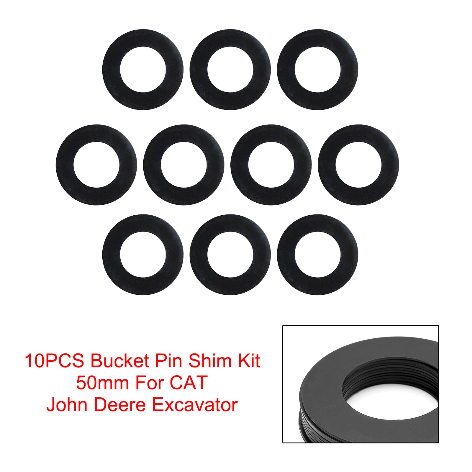50MM Excavator Bucket Pin Shims Kit For Skid Steer Cat Bobcat John Deere