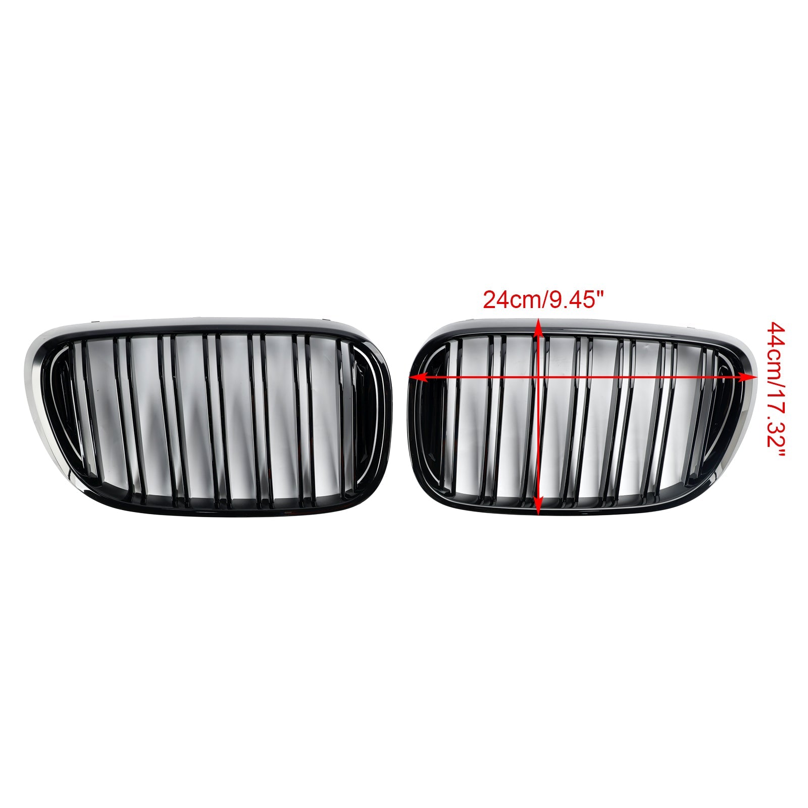 07.2015-01.2019 BMW 7-serie G11 Langhjulsbase Pre-Facelift Black 2 Slat Front Kidney Grill Grille
