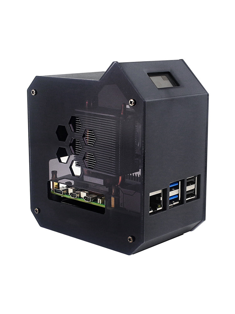 Raspberry Pi 5 Vertikal Tower Fan Set med 0,96 tum OLED SCREEN RADIATOR SCAL