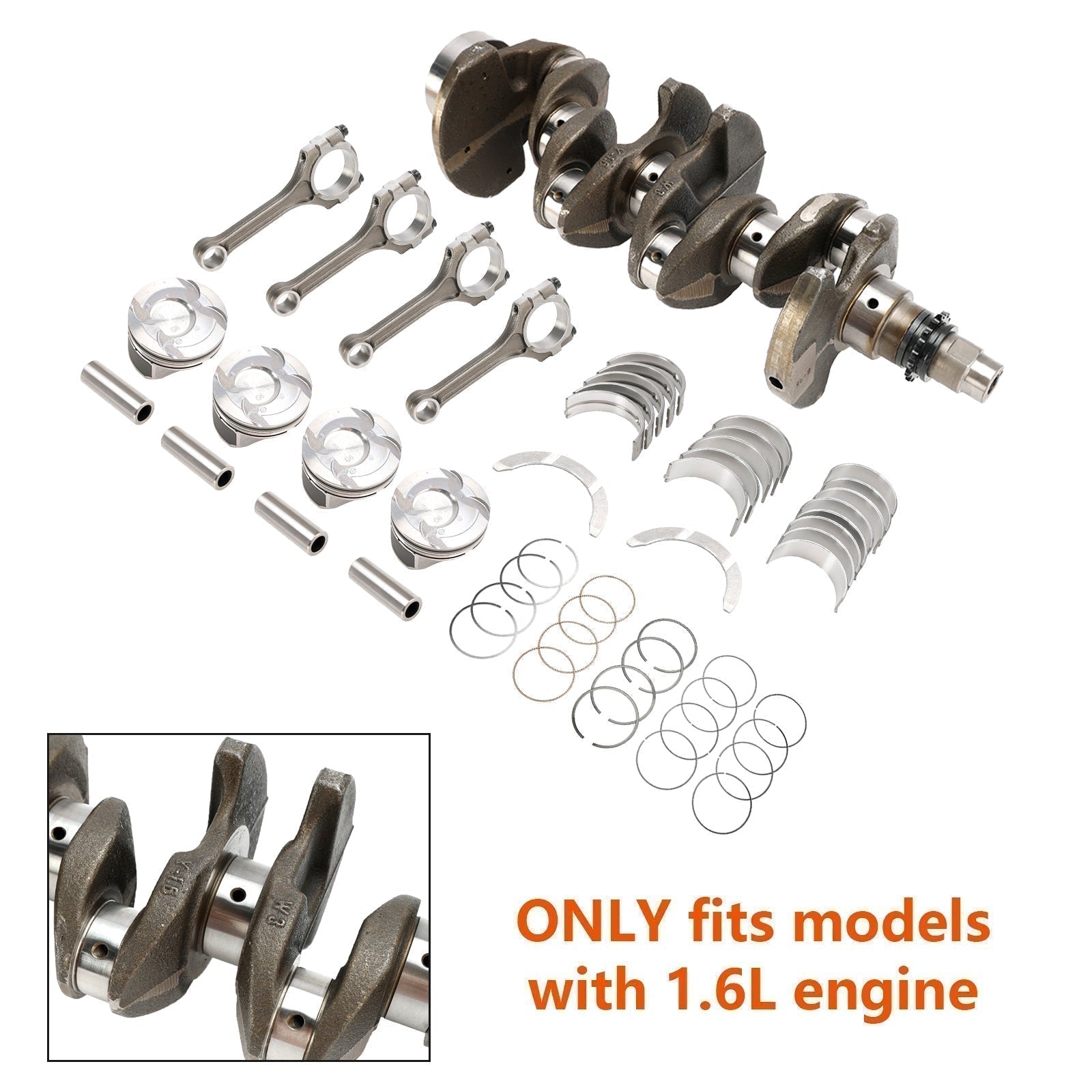 Vilebrequin de la Kia Rio SX Hatchback 4 portes 2015-2017 & Kit de piston de bielle 23041-2B600