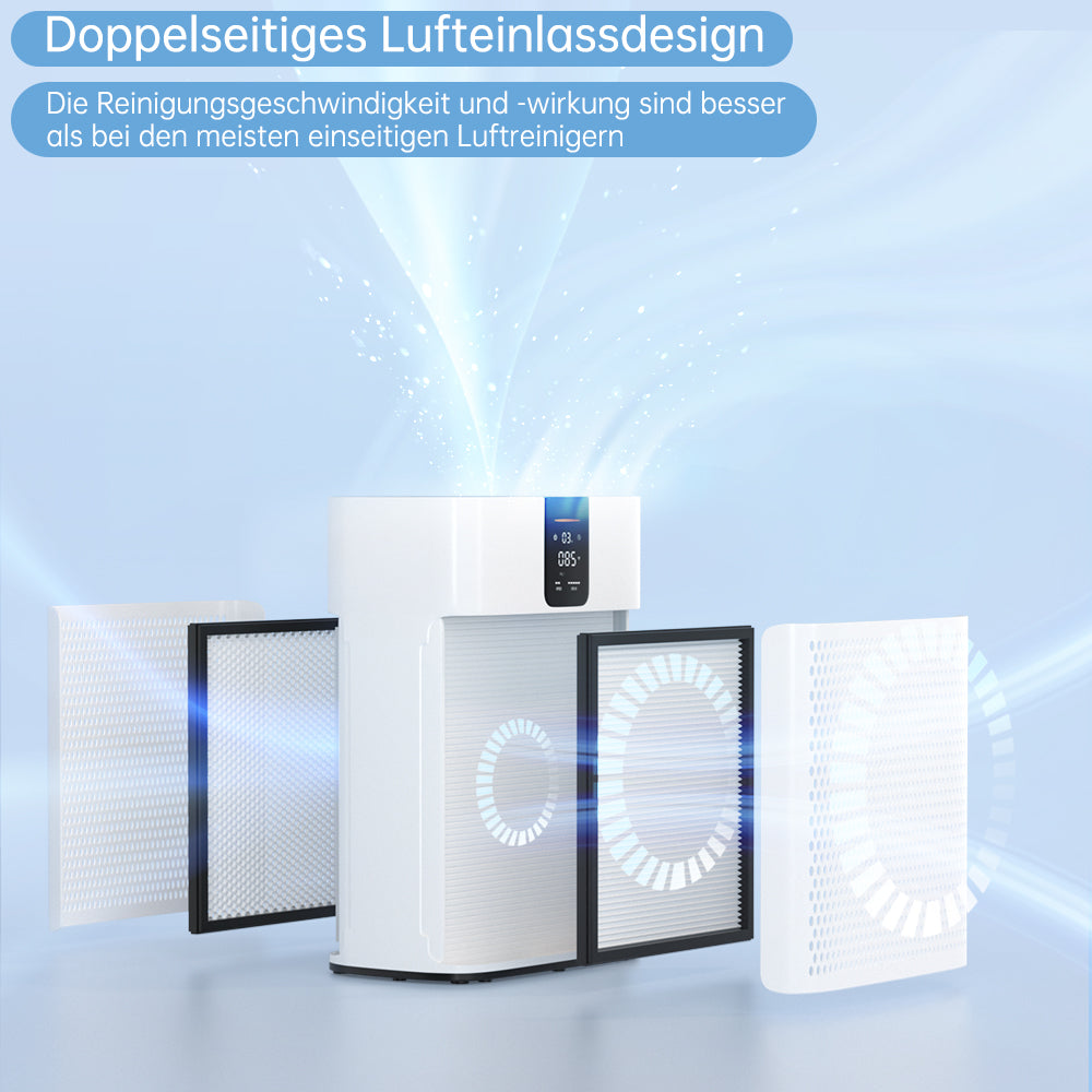 Smoke HEPA Air Purifier 15dB Quiet Sleep Mode. Smart Air Purifiers with App for Pet Hair Odor Dander Air Purifier for Home Bedroom Large Room Up to 2400 Ft2, Office Dust with 2 Filters