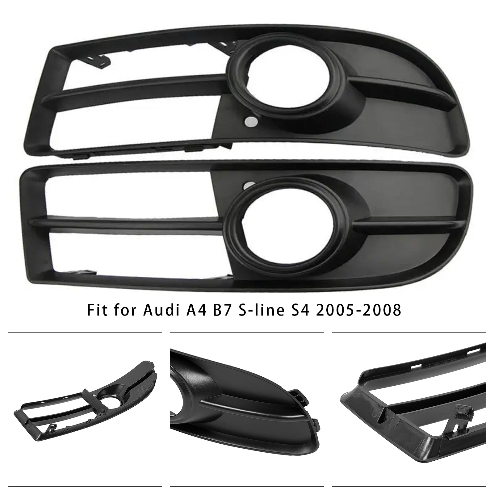 2005-2008 Audi A4 B7 S-LINE S4 1 Par Front Bumper Fog Light Grill Cover Bezel 8E0807681F