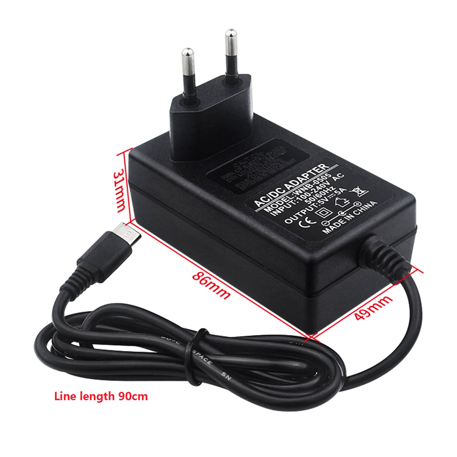 Adaptador de corriente Orange Pi 5Pro tipo C 5V5A, fuente de alimentación adecuada para enchufe europeo OrangePi 5MAX/CM5