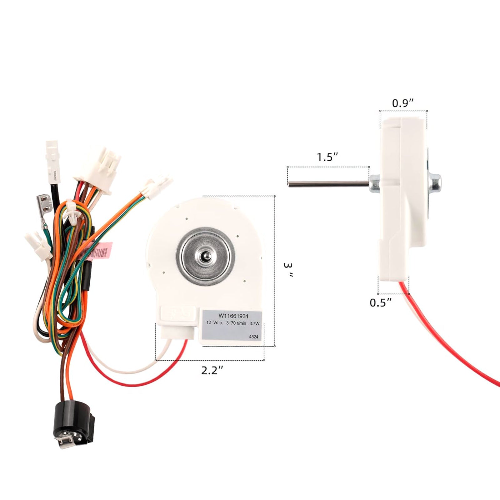 W11661931 W11314192 Moteur de ventilateur d'évaporateur de réfrigérateur Maytag PS16875930