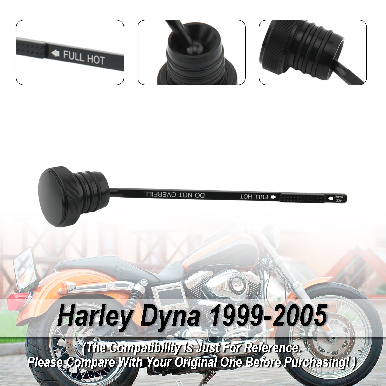 Tapón de tapa de tanque de varilla medidora de aceite 0710-0150 para Super Glid FXD FXDX FXDL Dyna 99-05
