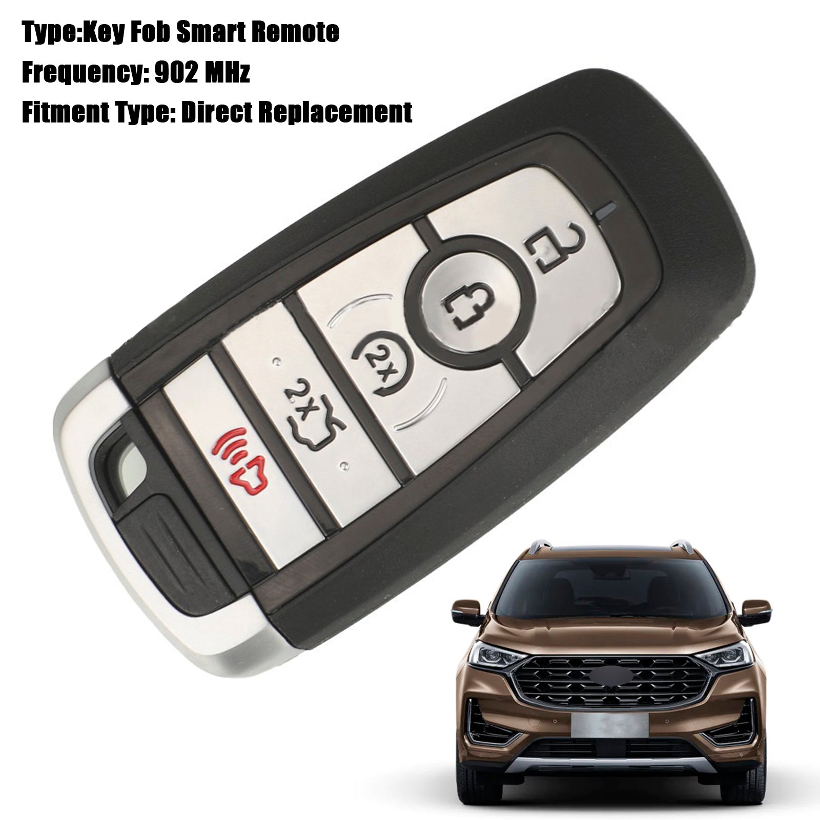 Télécommande intelligente 164-R8149 902MHZ de porte-clés Ford Edge Fusion 2017-2022