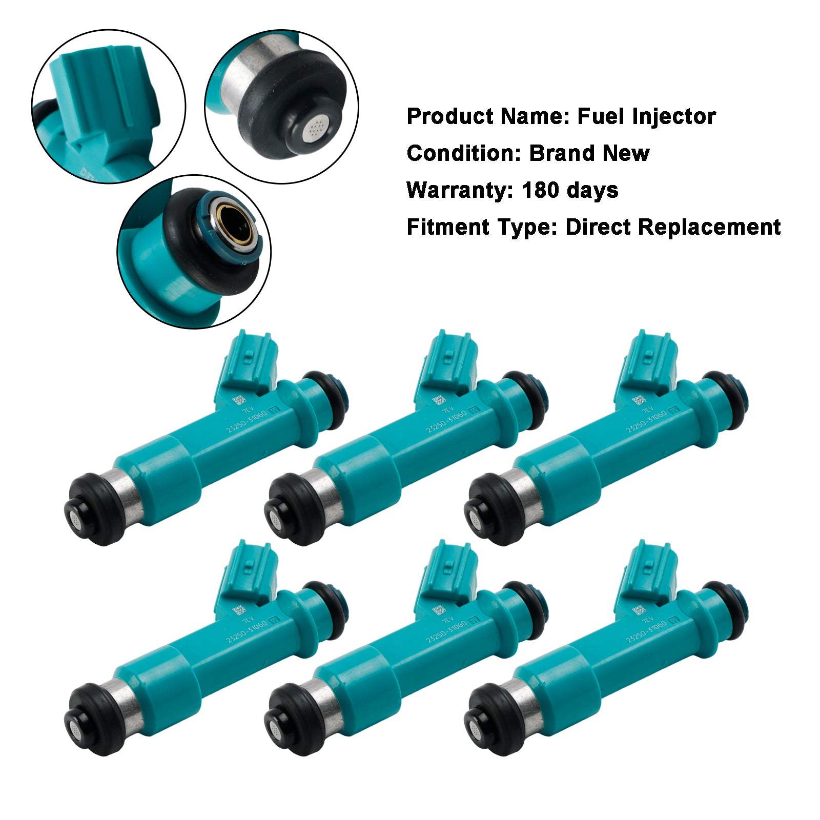 6PCS Fuel Injector 23250-31060 FIT Toyota Tacoma 4Runner FJ Cruiser 23250-31010