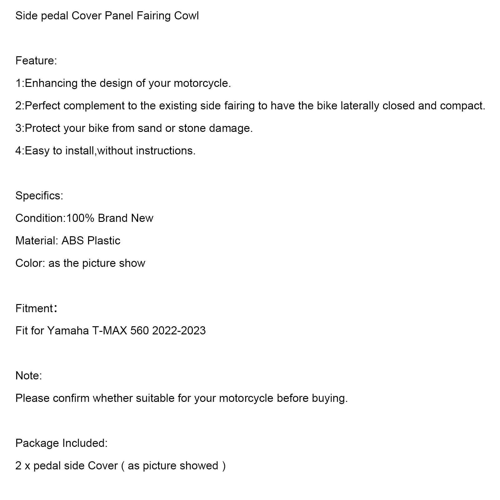 Kryt krytu bočného pedálu kapotáž pre Yamaha T-Max 560 2022-2023