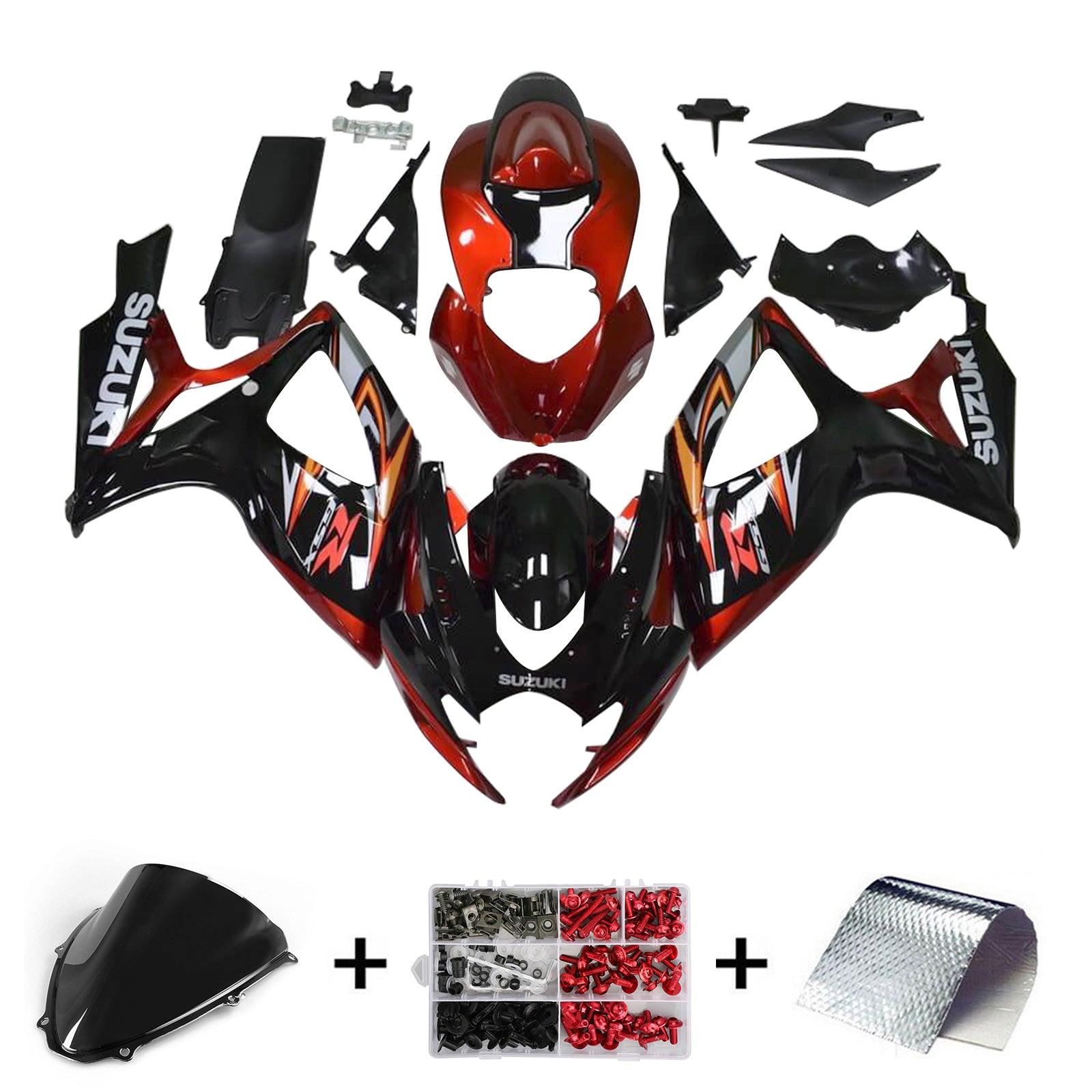 2006-2007 Suzuki GSXR 600/750 K6 Injeksjon Fairing Kit Bodywork Plastic ABS