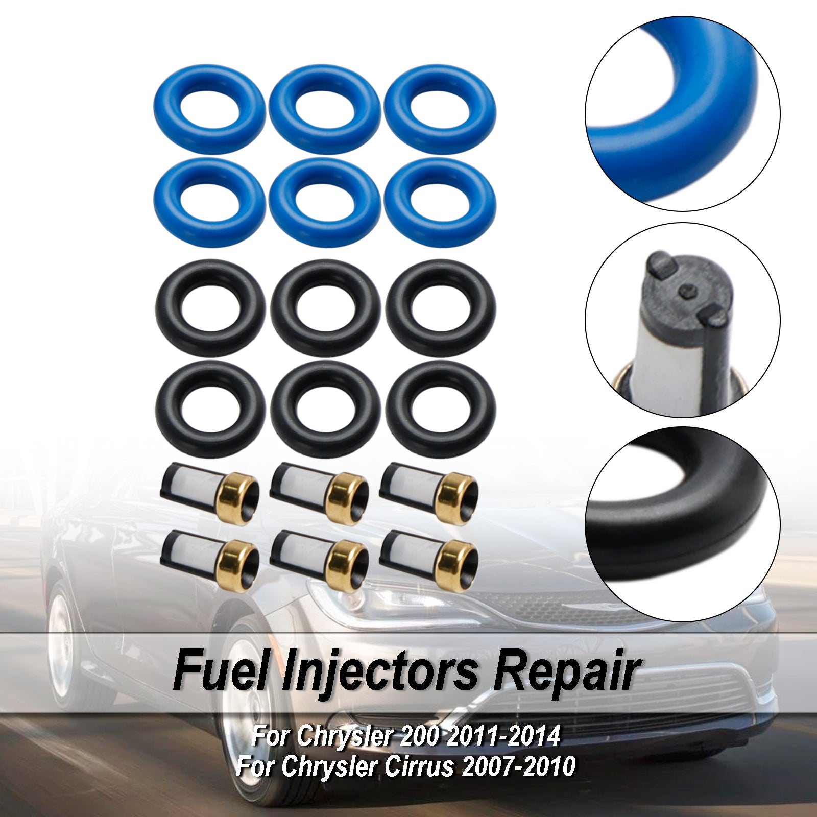 Kit de reparación de inyector de combustible FJ1058 compatible con Dodge Caliber 2007-12 Avenger 2008-14