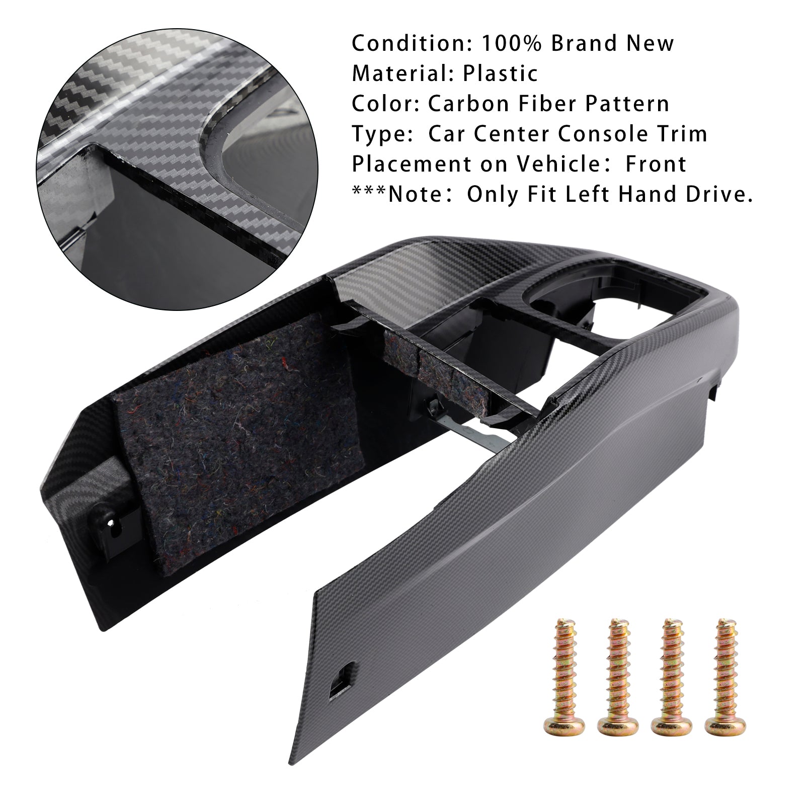 1999-2005 VW Golf Jetta Car Center Console Trim 1J1863201D Kolfibermönster