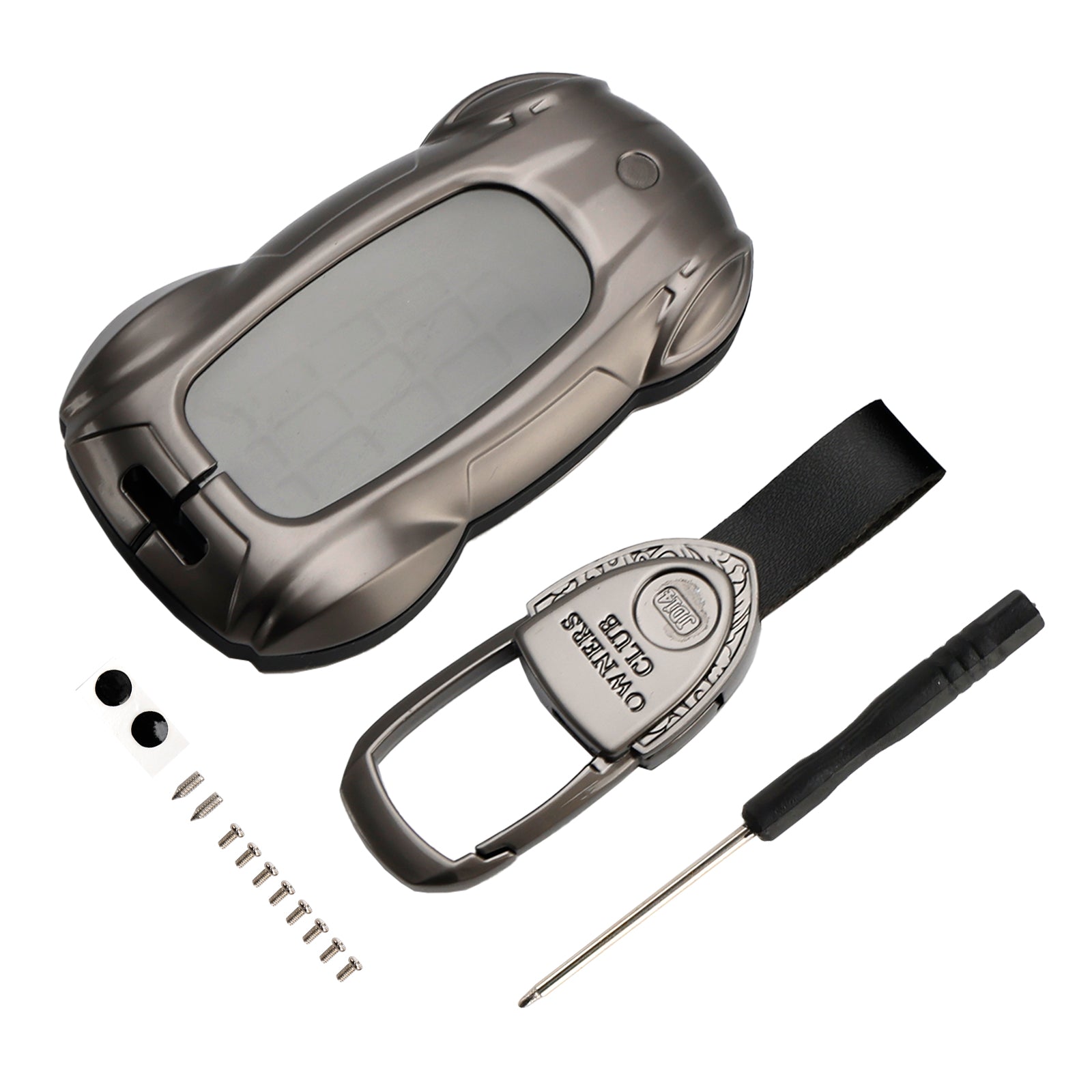 Étui gris pour clé de voiture en alliage de Zinc et cuir, housse pour Lexus ES260h/RX350h/LS500h
